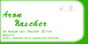 aron mascher business card